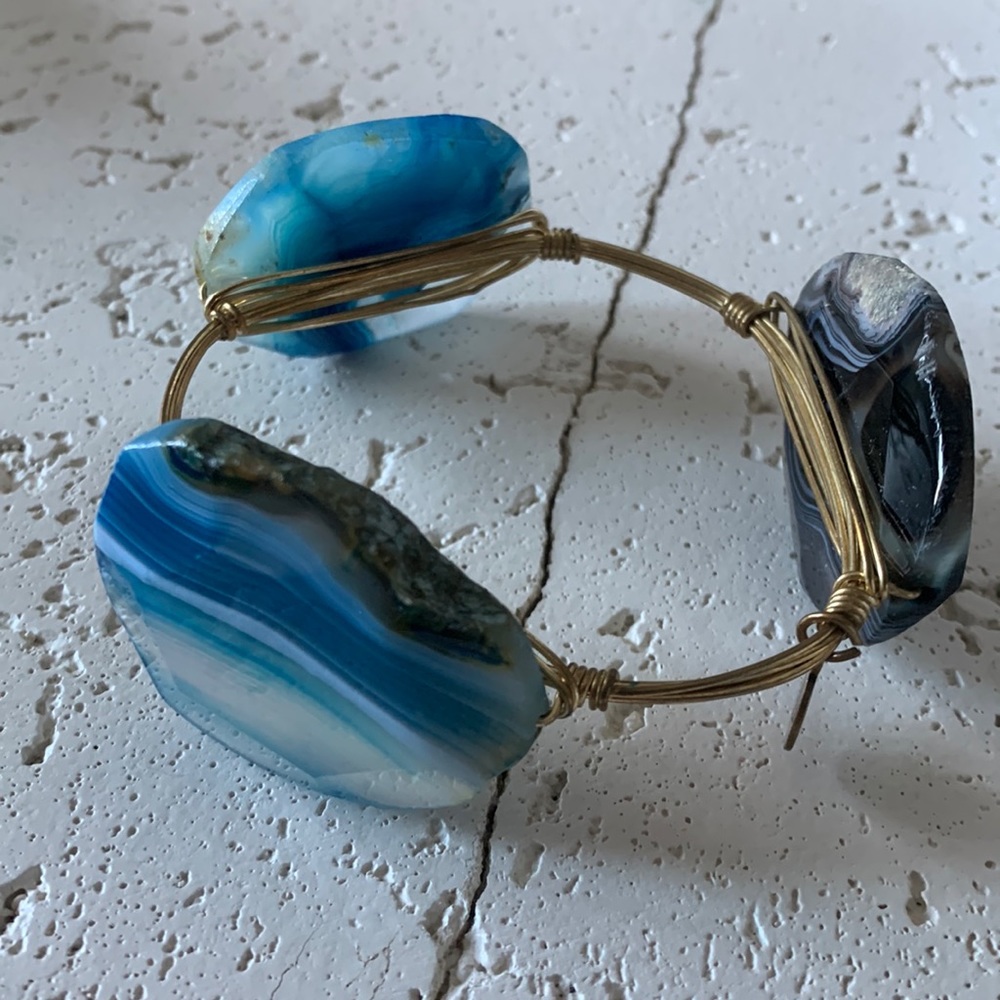 Bourbon and Bowties Gemstone-Blue Bangle